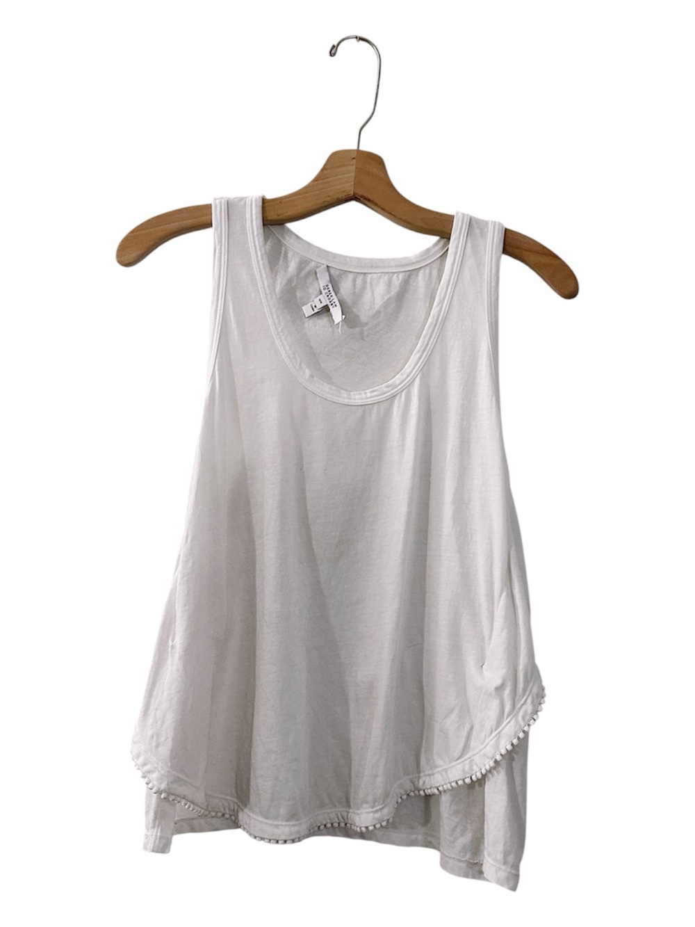 Derek Lam 10 Crosby White Sleeveless Tank Top Lace Hem Layered Look Cotton